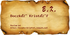 Boczkó Kristóf névjegykártya