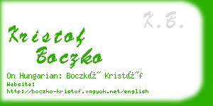 kristof boczko business card